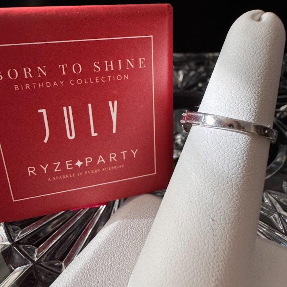 Ryze July Collection Sterling Ring Cherry Bomb Crystal/White Frost CZ Sz 5 - Picture 3 of 3